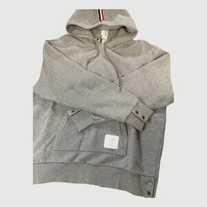 $1695 Authentic THOM BROWNE Made in ITALY Men’s Grey Hoodie Sweatshirt Sz.5